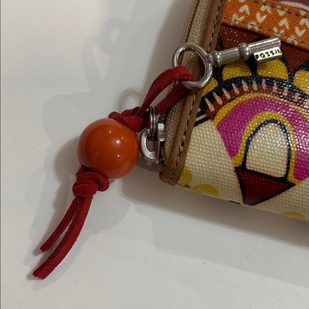 Fossil Key-Per zip-around continental clutch wallet with vibrant tribal-inspired - Picture 7 of 13